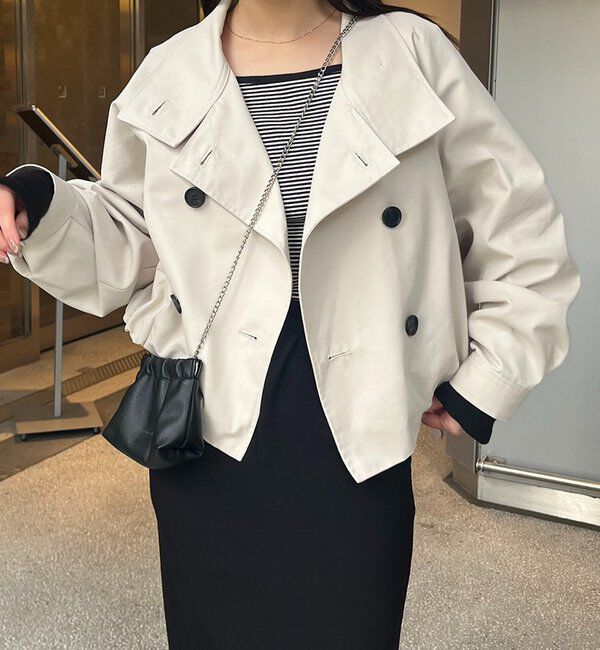  「【サイズ展開あり】ショートトレンチコート」|トレンチコート|