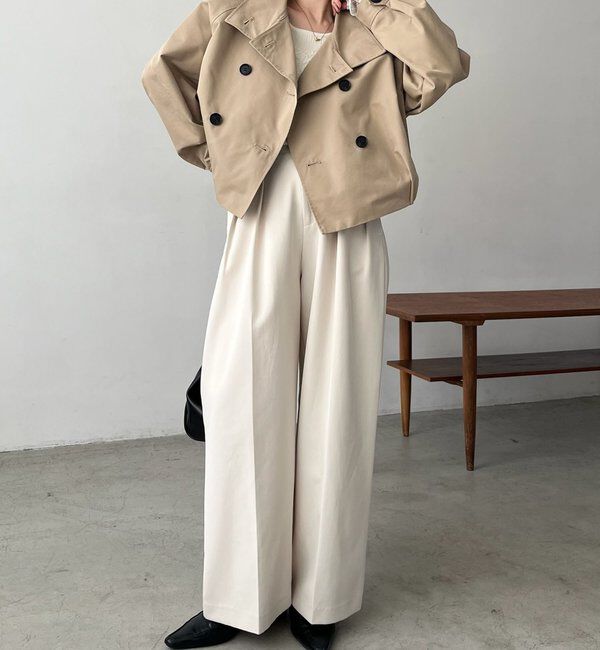  「【サイズ展開あり】ショートトレンチコート」|トレンチコート|