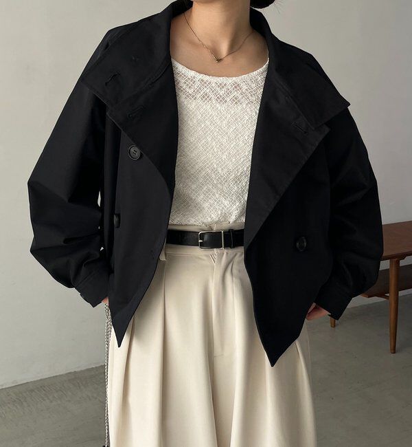  「【サイズ展開あり】ショートトレンチコート」|トレンチコート|
