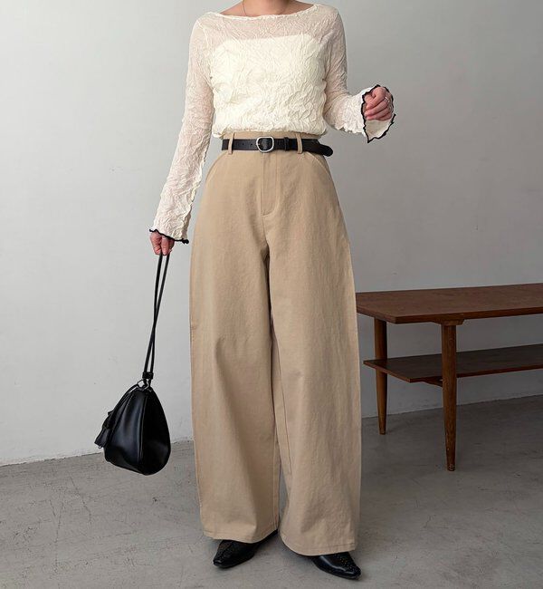  「【低身長サイズあり】サイドタックパンツ」|チノ|