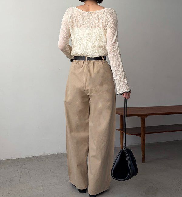  「【低身長サイズあり】サイドタックパンツ」|チノ|