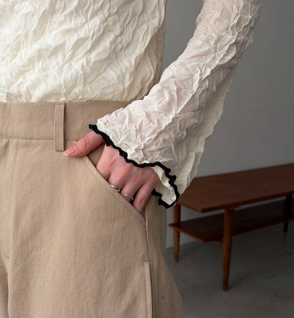  「【低身長サイズあり】サイドタックパンツ」|チノ|