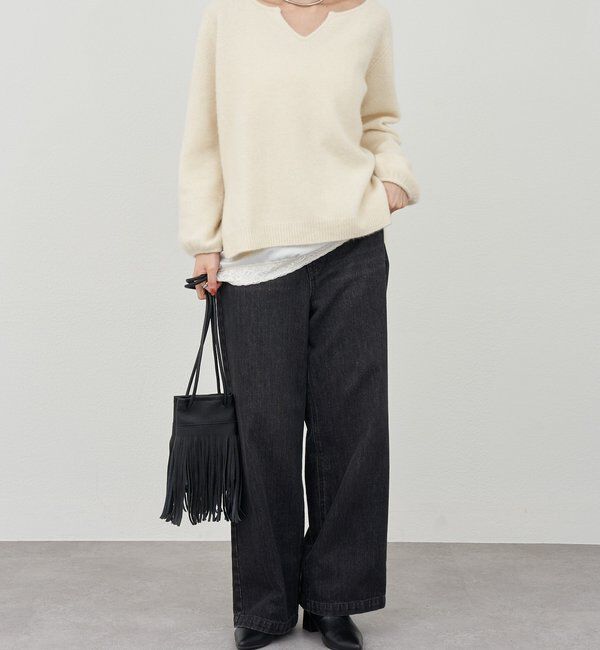 「ファーウールキーネックニット」|ニット・セーター|