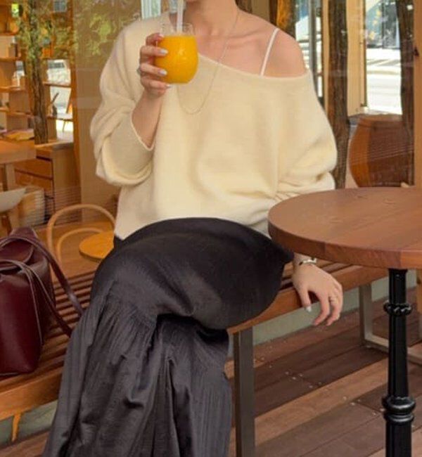  「ファーウールオフショルニット」|ニット・セーター|