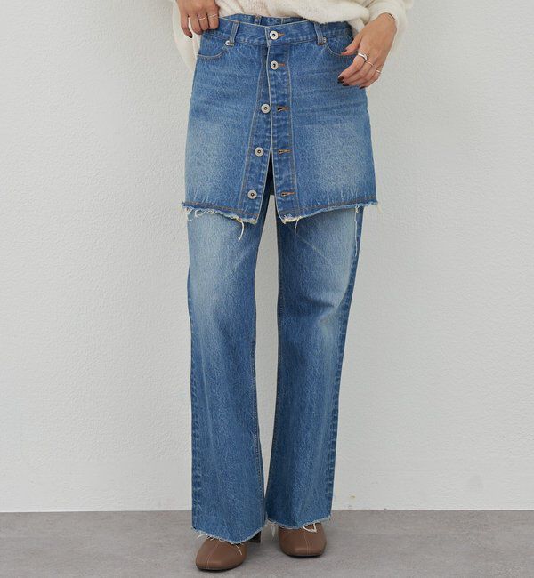  「レイヤードデニムスカート」|スカート|