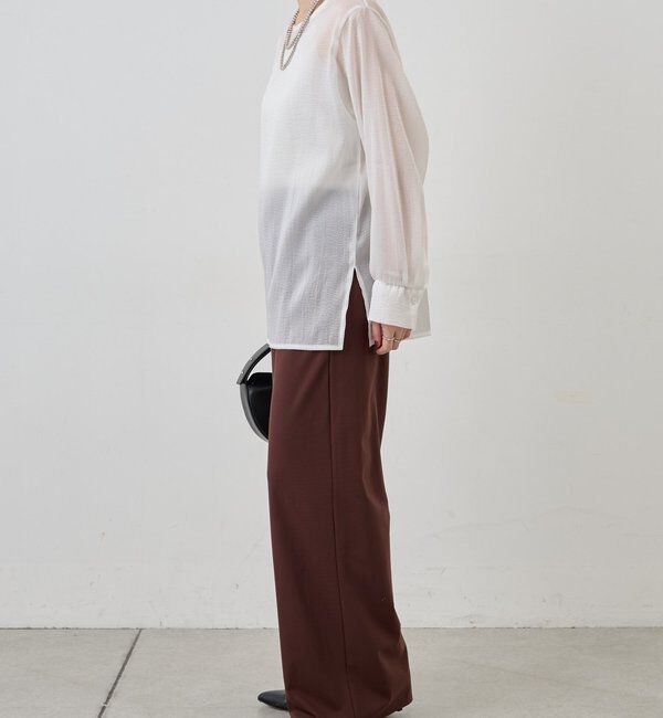  「【1枚でもレイヤードでも〇】サイドスリットシアーチュニック」|シャツ・ブラウス|