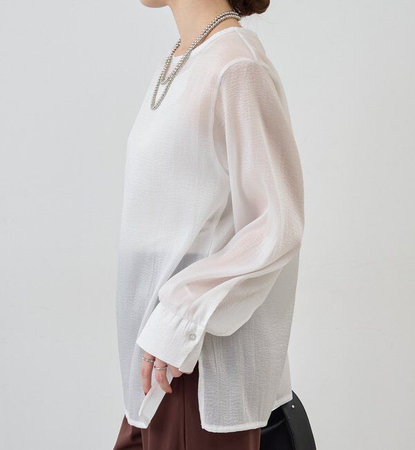  「【1枚でもレイヤードでも〇】サイドスリットシアーチュニック」|シャツ・ブラウス|