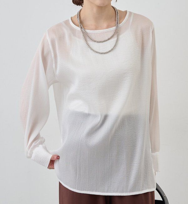  「【1枚でもレイヤードでも〇】サイドスリットシアーチュニック」|シャツ・ブラウス|