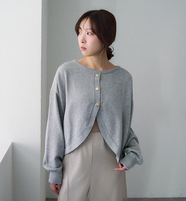  「2WAYラウンドショートプルオーバー」|ニット・セーター|