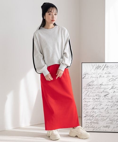 LOWRYS FARM「カットリブタイトスカート」|スカート|