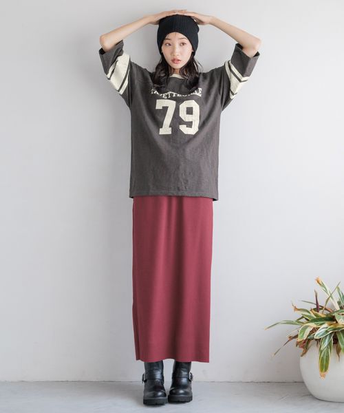 LOWRYS FARM「カットリブタイトスカート」|スカート|