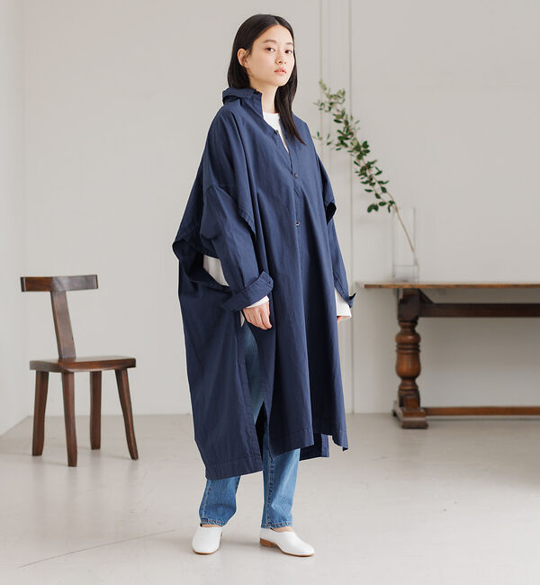 collex「【YARMO/ヤーモ】オーバーサイズ　ポンチョ　シャツ」|シャツ・ブラウス|ダークネイビー