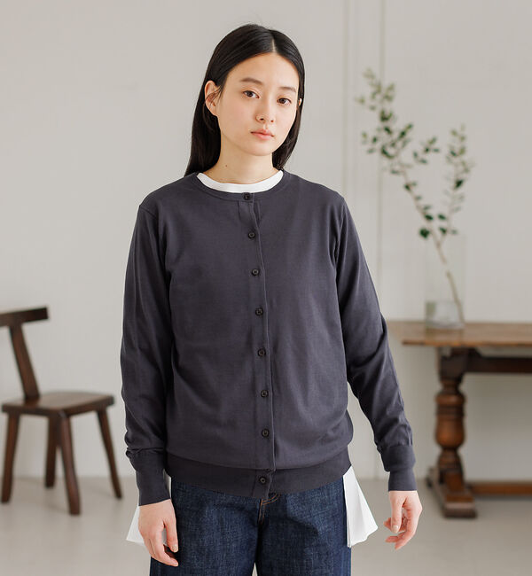 collex「SUVINコットンカーディガン」|カーディガン|チャコールグレー