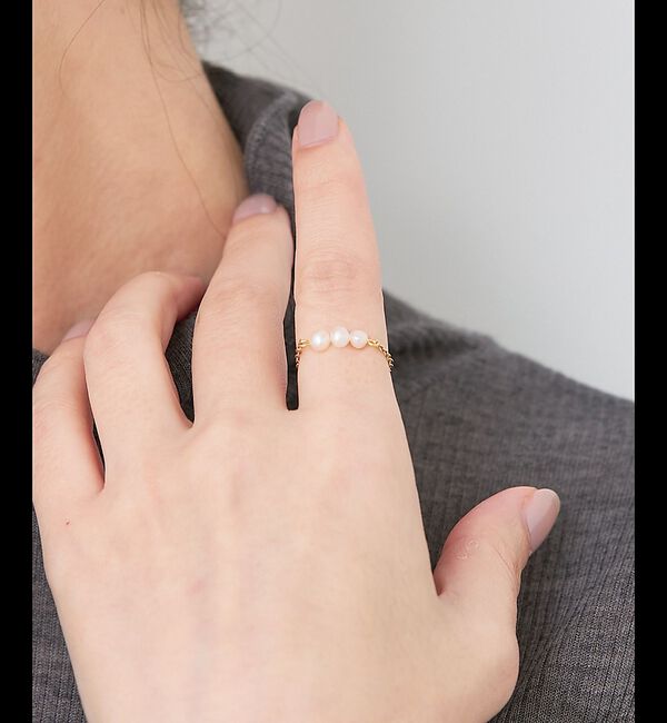 collex「【dignif】【金属アレルギー対応】パールチェーンリング」|リング|