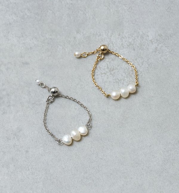 collex「【dignif】【金属アレルギー対応】パールチェーンリング」|リング|