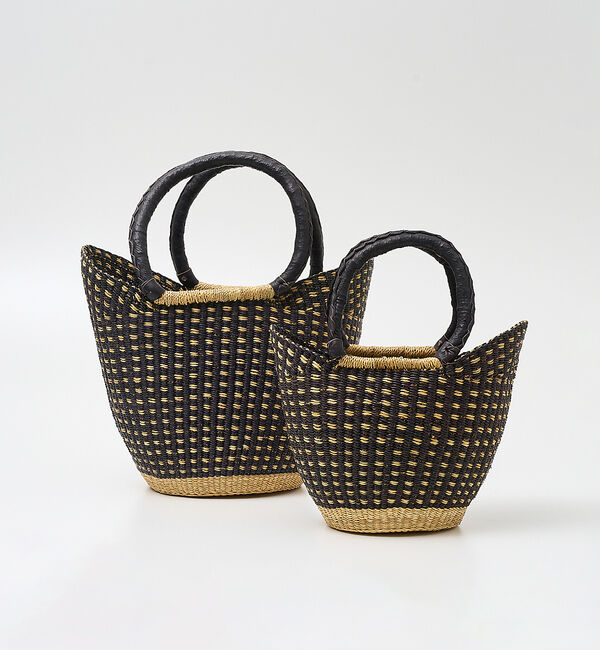 collex「ニャリガバスケット ニケチェック L」|かごバッグ|