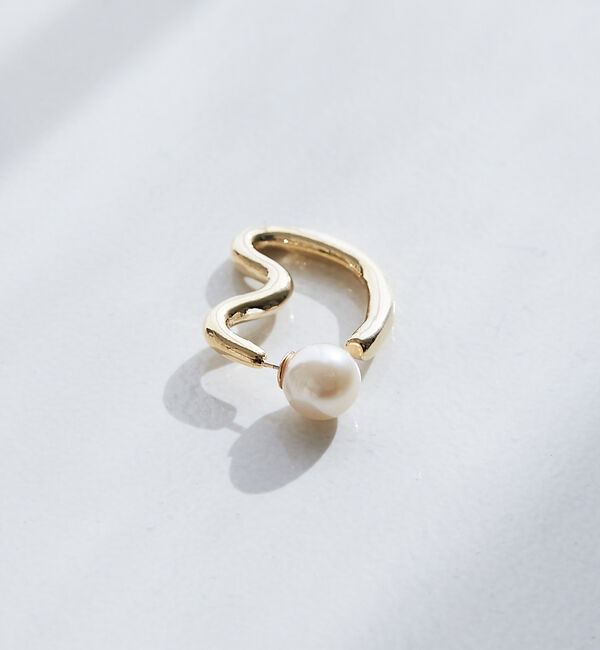 collex「【dignif】【金属アレルギー対応】パールキャッチウェーブ2WAYピアス」|ピアス|