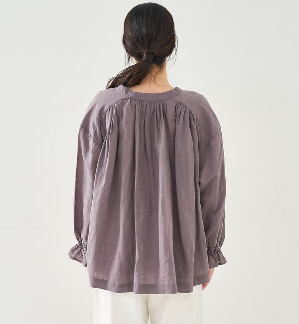 collex「リネンコットンギャザーブラウス」|シャツ・ブラウス|