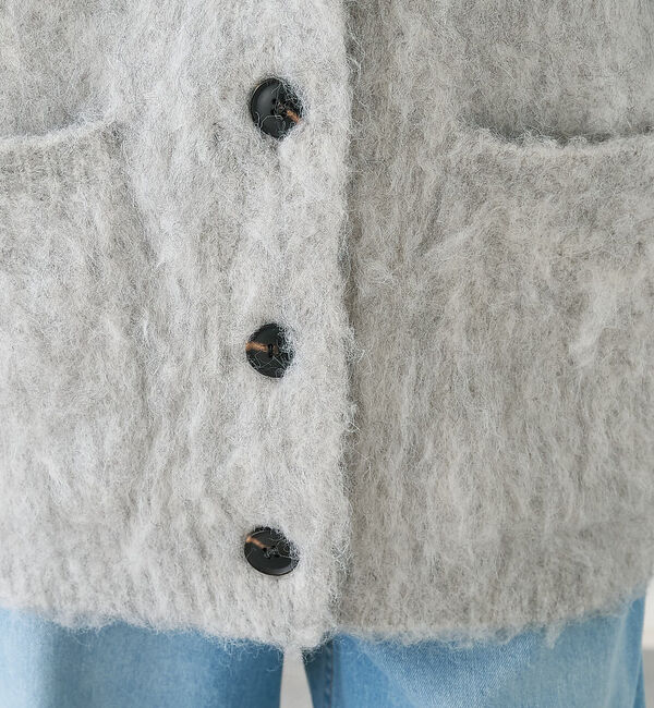 collex「ヘアリー畦編みカーディガン」|カーディガン|