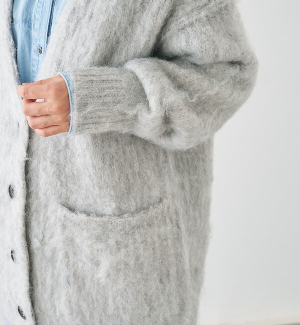 collex「ヘアリー畦編みカーディガン」|カーディガン|