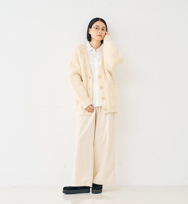 collex「ヘアリー畦編みカーディガン」|カーディガン|