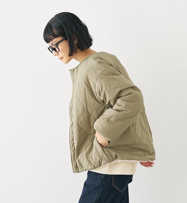 collex「キルト&times;ボアリバーシブル中綿ブルゾン」|ブルゾン・スタジャン|