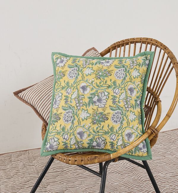 collex「【26SS新色】ブロックプリント キルトクッションカバー 45&times;45」|その他|