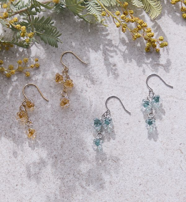 collex「【HARIO Lampwork Factory】ピアス ひとふさのミモザ」|ピアス|