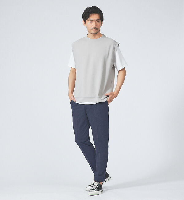 ABAHOUSE「【セットアップ対応/接触冷感】ハイブリット リラックス スラックス」|スラックス|