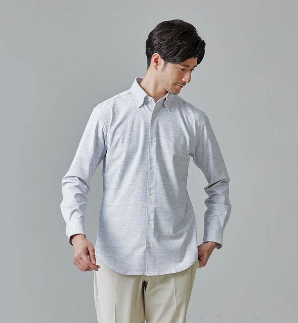 ABAHOUSE「【FLEX SHIRTS】DryMoment シャンブレー シャツ」|シャツ・ブラウス|ライトグレー
