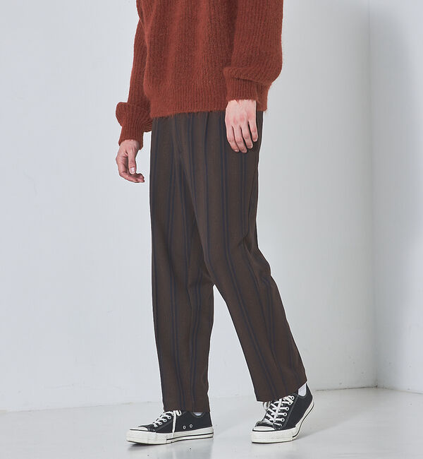 ABAHOUSE「ランダムストライプ　バックギャザー　パンツ」|その他|ブラウン