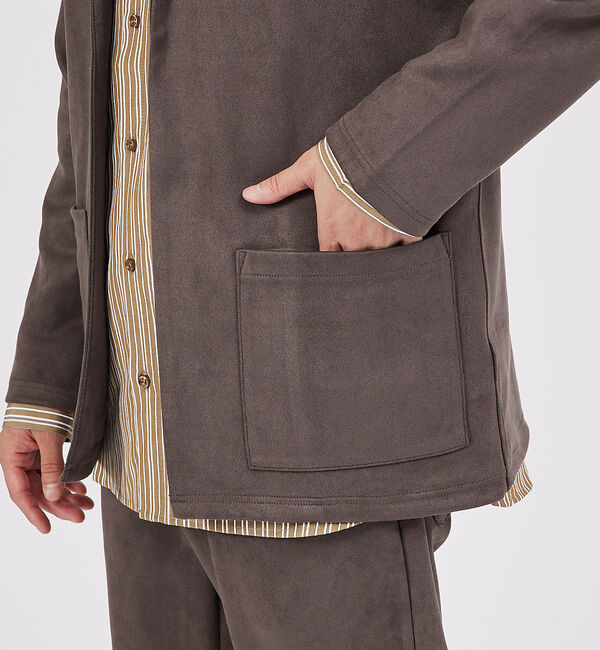 ABAHOUSE「【セットアップ対応】ネオスエード ジャケット カーディガン / シルキータッチ」|カーディガン|