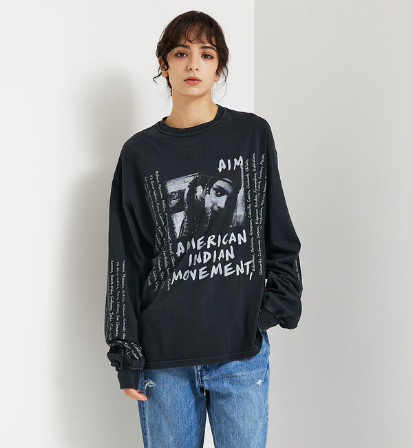 ABAHOUSE「【REMI RELIEF / レミ レリーフ】 INDIAN天竺ロングTシャツ/」|Tシャツ・カットソー|ブラック