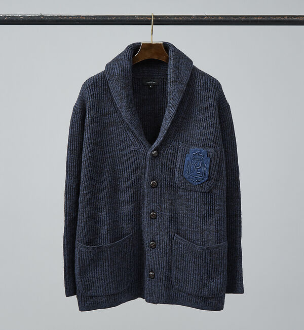 ABAHOUSE「【メランジ】畦編みショールカラーカーディガン」|カーディガン|