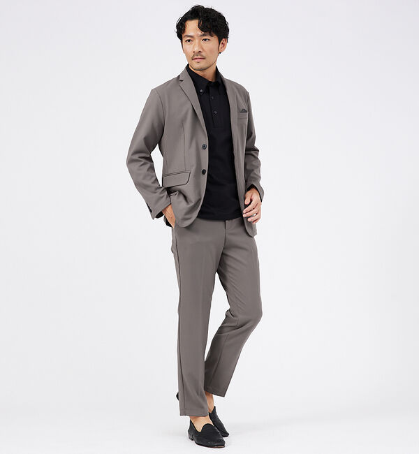 ABAHOUSE「【上下2点セット/セットアップ対応】シルキータッチ ウォッシャブル セットアップ」|スーツ|モカ