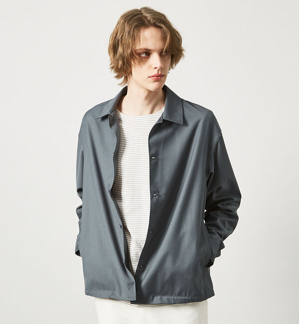 ABAHOUSE「インバーテッドプリーツ シャツブルゾン」|ブルゾン・スタジャン|グリーン