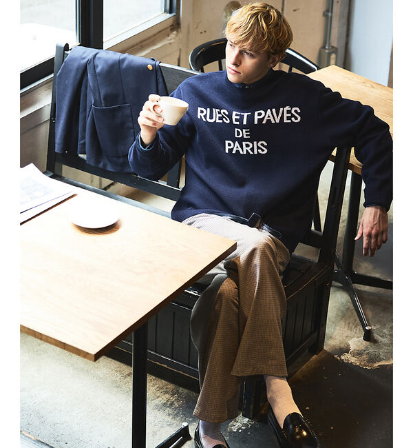 ABAHOUSE「ジャガードロゴニット プルオーバー / オーバーサイズ / LE TRIO AB」|ニット・セーター|