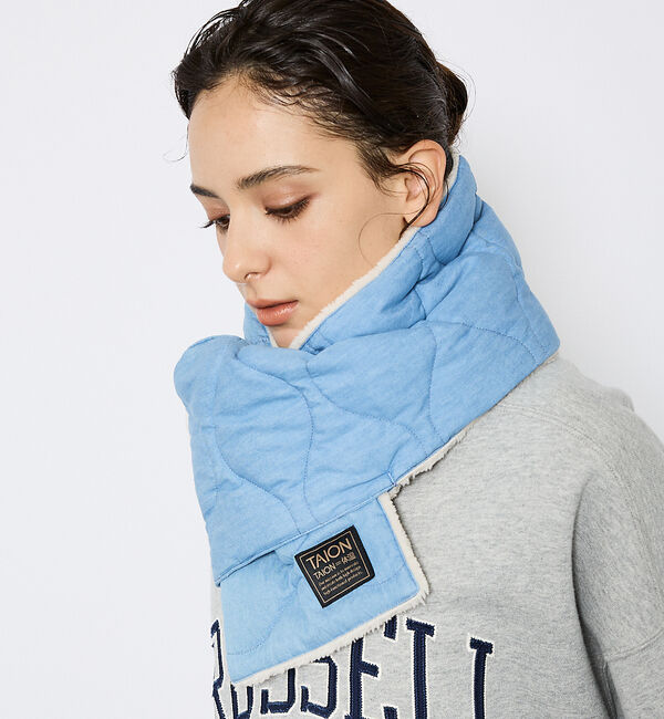 ABAHOUSE「【TAION / タイオン】ミリタリー リバーシブル ダウンマフラー/デニム/リ」|マフラー|