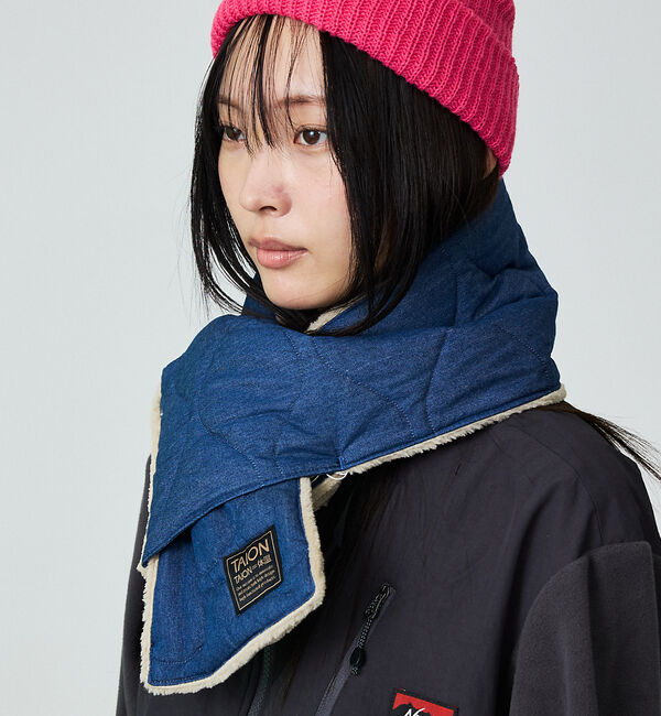 ABAHOUSE「【TAION / タイオン】ミリタリー リバーシブル ダウンマフラー/デニム/リ」|マフラー|