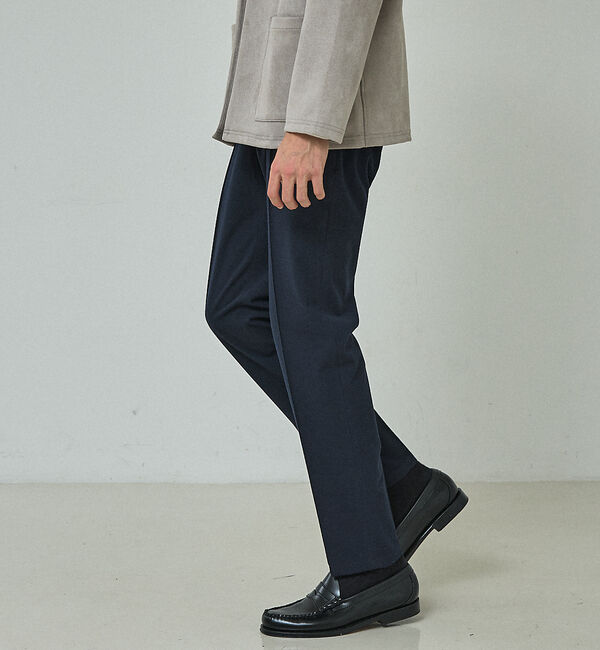 ABAHOUSE「【ON/OFF兼用】パウダータッチ  ピンタック イージースラックス / 360」|スラックス|ネイビー