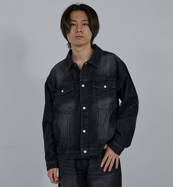 ABAHOUSE「【AH ABAHOUSE】ヴィンテージライク ブラスト デニムジャケット / セ」|その他|ブラック