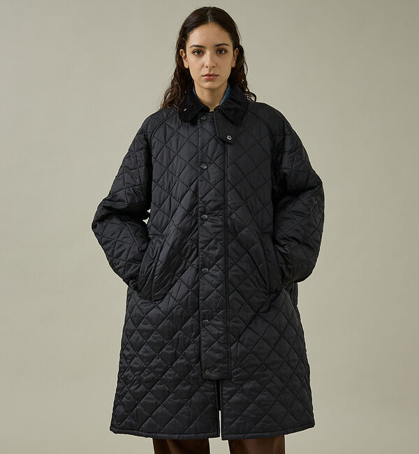 ABAHOUSE「【Barbour / バブアー】EXMOOR / エクスモア キルティング ステ」|ステンカラーコート|ブラック