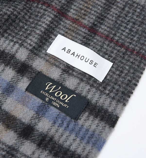 ABAHOUSE「チェック＆ストライプ　ウールマフラー」|マフラー|
