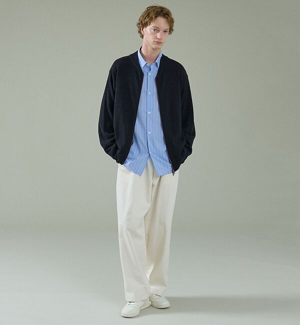 ABAHOUSE「コットンブークレー ダブルZIP ニットブルゾン / クルーカーディガン」|カーディガン|