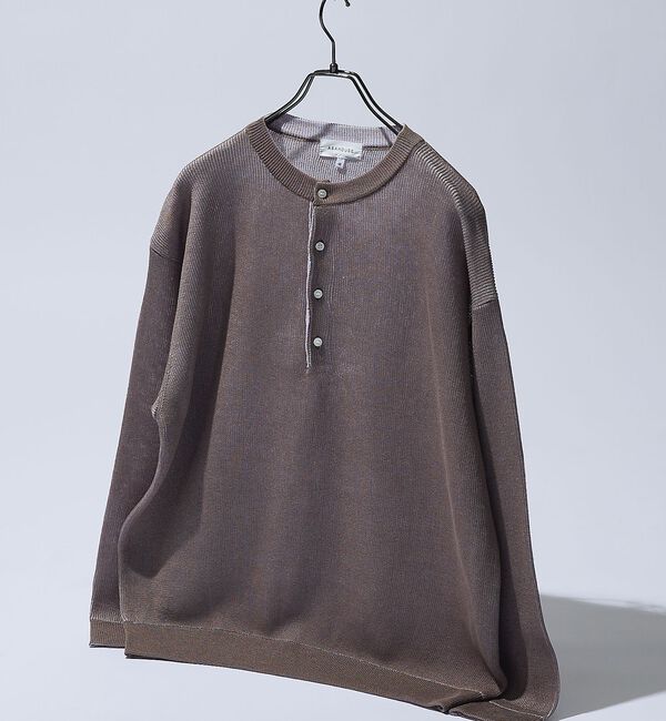 ABAHOUSE「リブニット ヘンリーネック プルオーバー」|ニット・セーター|