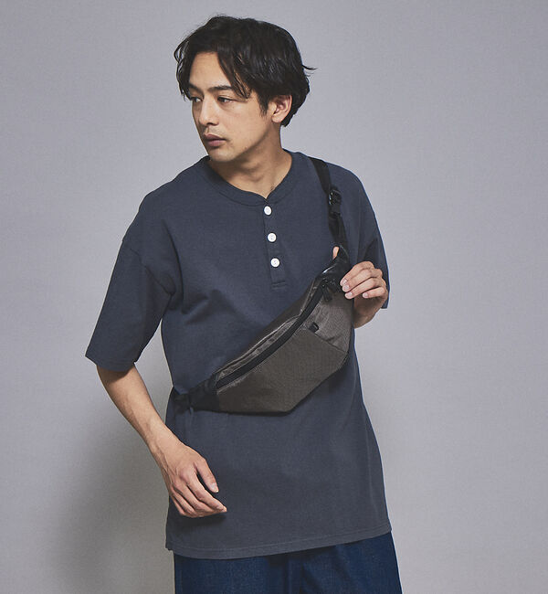 alfredoBANNISTER「【一部店舗＋WEB限定】レザー調 素材切替 ウエストポーチ/ボディバッグ」|その他|グレー