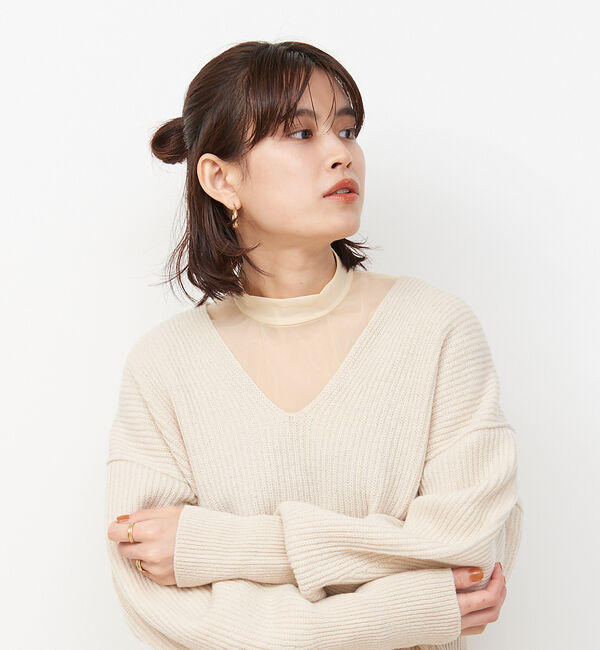 Rouge vif「シースルーブラウス」|シャツ・ブラウス|ベージュ