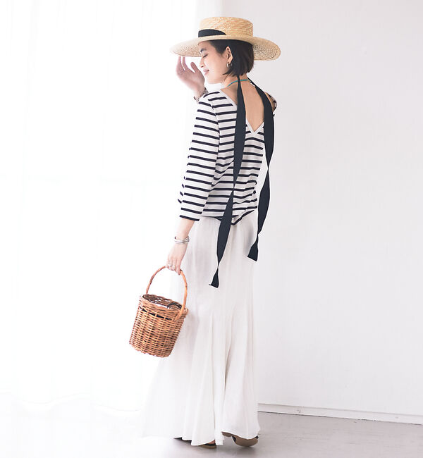 Rouge vif「バックVネック天竺ボーダープルオーバー」|Tシャツ・カットソー|