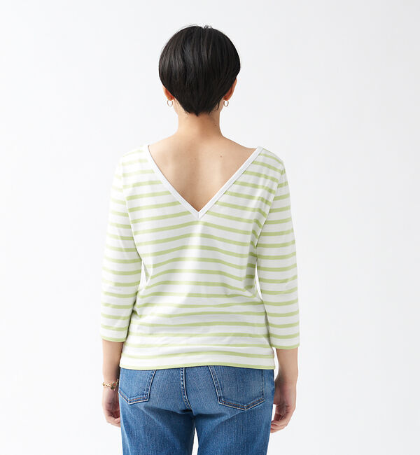 Rouge vif「バックVネック天竺ボーダープルオーバー」|Tシャツ・カットソー|