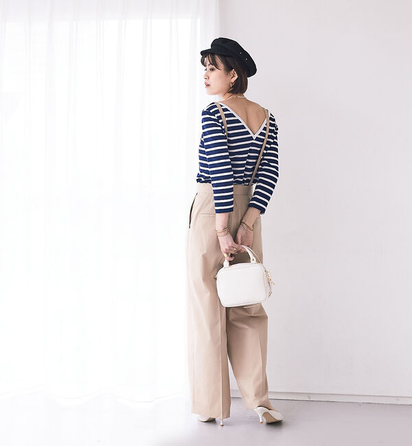 Rouge vif「バックVネック天竺ボーダープルオーバー」|Tシャツ・カットソー|